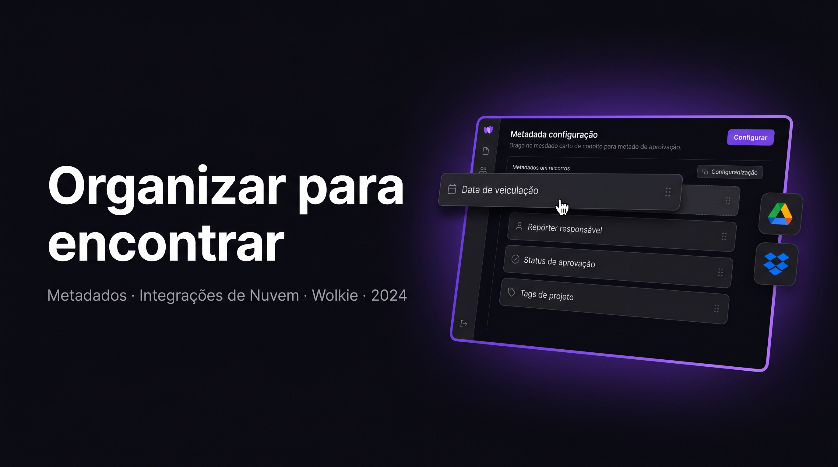 Organizar para encontrar — Metadados e Integrações de Nuvem · Wolkie 2024