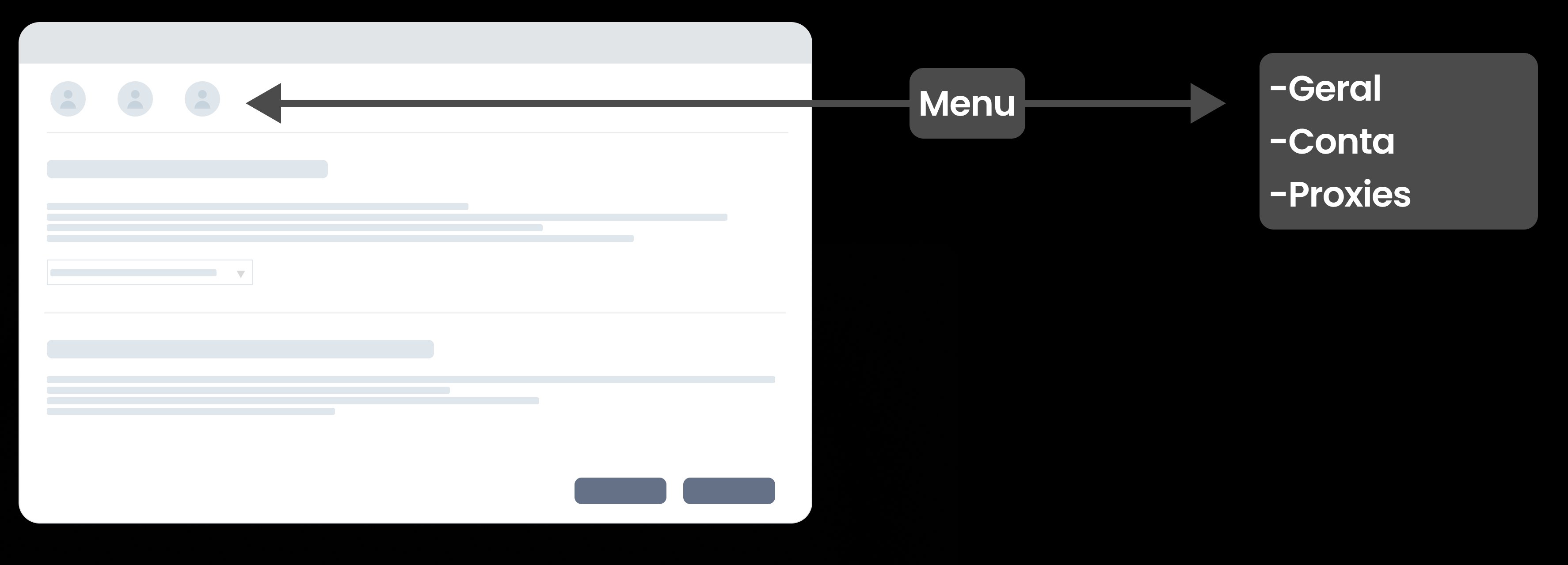 Wireframe — Configurações do Transfer